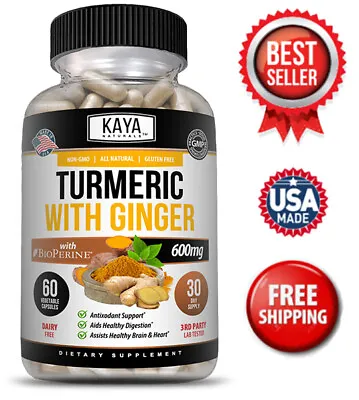 Turmeric Curcumin With Ginger + Black Pepper Joint Pain Maxx Strength Capsules • $9.98