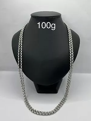 Sterling Silver Mens / Women’s 63.8 Inches Very Long Belcher Chain 100 Grams 5mm • £175