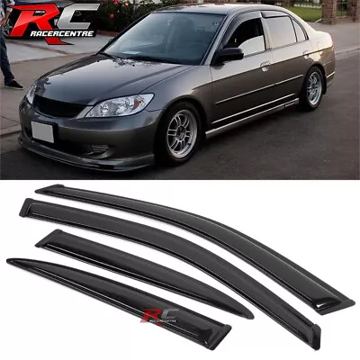 Fits 01-05 Honda Civic Sedan Rain Guard Sun Shade Vent Acrylic Window Visor 4Pcs • $26.98