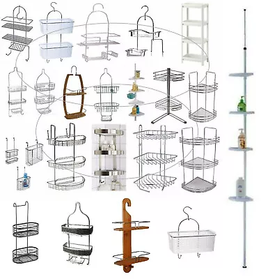 Over Door Hanging Basket Shower Toilet Chrome 1/2/3 Tier Organiser Kitchen Hinch • £8.65