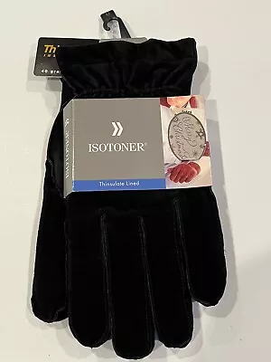 New Isotoner 3M Thinsulated Lined Men's Gloves Black Medium 40 Gram • $14.24