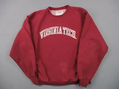 Vintage Virginia Tech Hokies Sweatshirt Mens Large Red Basketball Heavyweight • $34.99