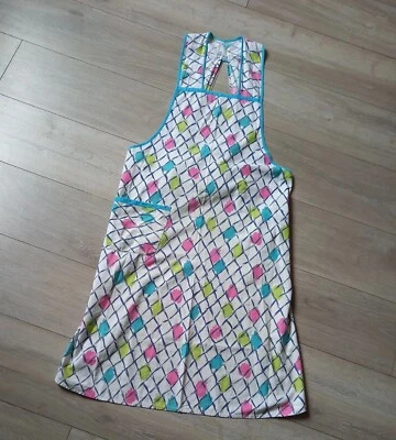 £19.99 • Buy Vintage White Patterned Pinafore Apron Pinny 40/50's Pocket Cotton Revival M
