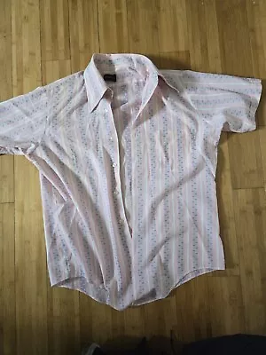 Vintage Dh Holmes Shirt Button Down Up Pink Lace Dress Collar • $15