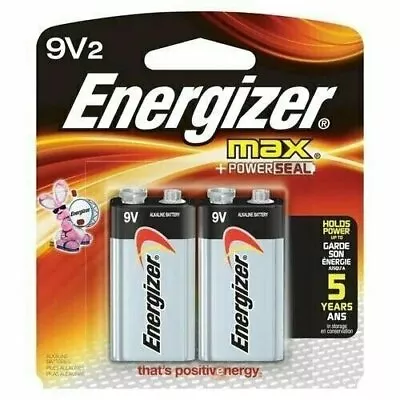 2 Energizer Max 9V 9 Volt E522 Alkaline Battery • $6.19