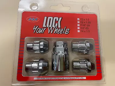 Tapered CHROME Wheel LOCK Nuts 12x1.5 Fits HOLDEN COMMODORE VT VX VY VZ L:32mm • $19.99