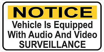 6in X 3in Vehicle Audio And Video Surveillance Magnet Car Truck Magnetic Sign • $10.99