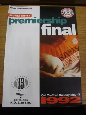 17/05/1992 At Manchester United: Rugby League Premiership Trophy Final - Wigan R • £3.99