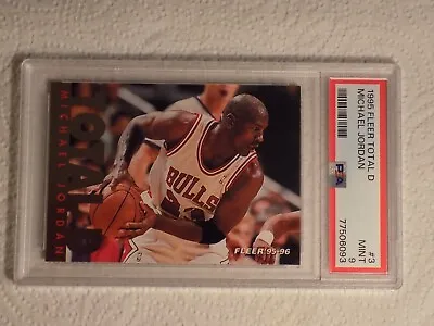Michael Jordan 1995-96 Fleer Total D # 3 Psa 9 Mint • $150
