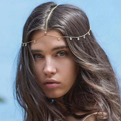 £4.90 • Buy Jewelry Crystal Head Chain Bohemia Headband Women  Headpiece Boho Headdress