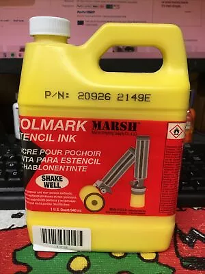 MARSH 20926 Stencil Ink Yellow 1 Qt. 👀 GR8 BUY • $31.99