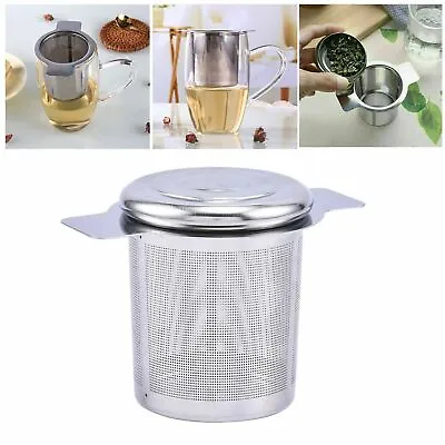 $7.21 • Buy Stainless Steel Mesh Tea Infuser Metal Cup Strainer Loose Leaf Filter With LidWE
