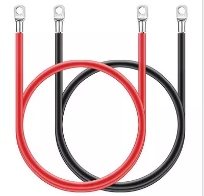 20 Inch 2 AWG Gauge  3/8  Lug Battery Cable Inverter Cables Solar RV Car Golf • $15.99