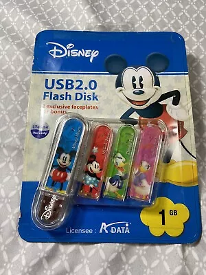 Disney Mickey Mouse Flash Drive 1GB USB  2.0 3 Exclusive Faceplates -Brand New • $34.99