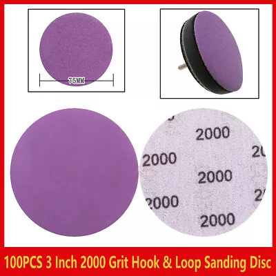 100PCS 3 Inch Sanding Discs 2000 Grit Hook And Loop Sandpaper Orbital Sander Pad • $15.90