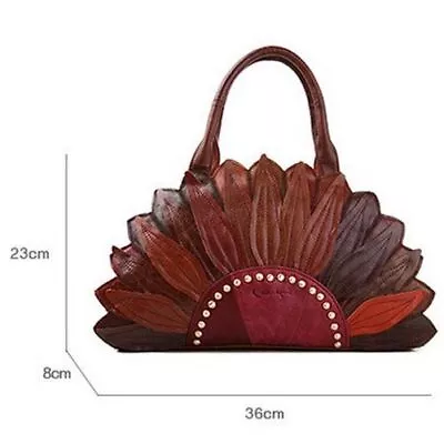 Handbag Shoulder Genuine Leather Bag Cowhide Sunflower Pack Crossbody 23*36*8 CM • $143.99