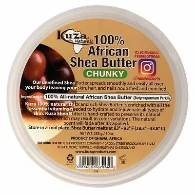 £13.95 • Buy Kuza | 100% African Shea Butter Chunky (White) (10oz)