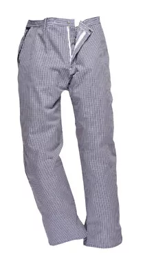 Chef's Care Unisex Small Check Chef Trousers – Blue Or Black Check - 2XL • £6.99