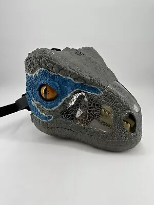 2017 Mattel Jurassic Park Velociraptor Animated Head Mask Chomp And Roar WORKS • $25