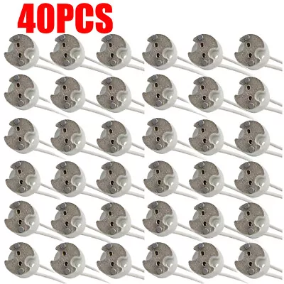 40 PCS MR16GU5.3G4 MR11 Bi-Pin Socket Base Ceramic Wire 5.9  US Stock • $18.88