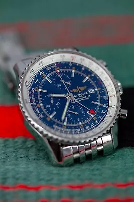 Breitling Navitimer Blue Men's Stainless Steel Bracelet Watch - A24322 • $4195