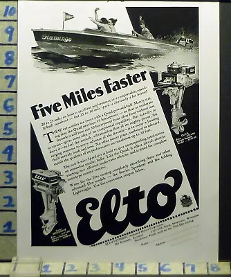 1930 Elto Power Boat Outboard Engine Speedster Quad Evinrude Motor  Bf54 • $24.95