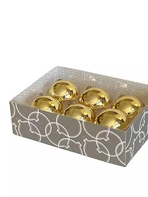 Martha Stewart Collection Gold Christmas Ornaments Set Of 6 • $10.99