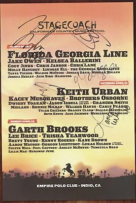$24 • Buy Florida Georgia Line Autographed Concert Poster Tanya Tucker, Chris Lane