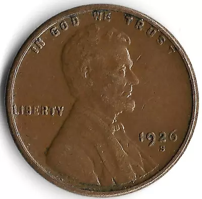 1926-S Lincoln Wheat Cent      *Very Nice Details  **VF    *Semi Key Date • $5.50