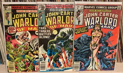 $22.99 • Buy 3 Comic Lot - John Carter Warlord Of Mars 1 11 18 (Marvel 1977) 1st Frank Miller