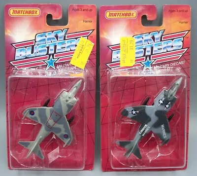 Two  Matchbox  Skybuster Sb-10 Hawker Harriers Military **diff Camo** Carded • $4.95