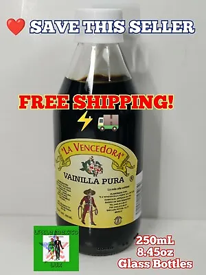 (One) 1 La Vencedora Pure Mexican Vanilla Extract Glass 8.45oz/250mL Glass⚡🚚 • $19.98