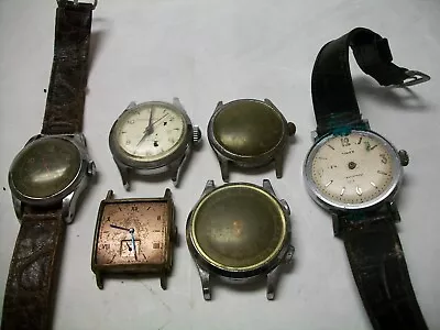 6 Vintage Wrist Watches For Parts Or Repair--Wind Up--Free Shipping • $9.50