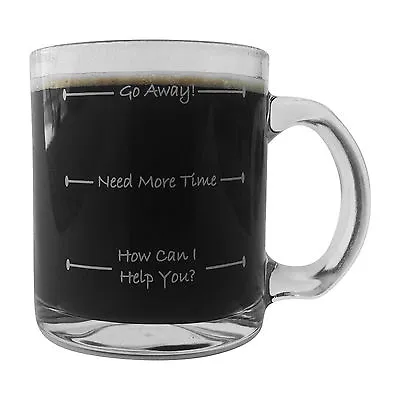 Smart Brands - Go Away Glass Coffee Mug Morning Coffee Funny Glass Mug • $9.95