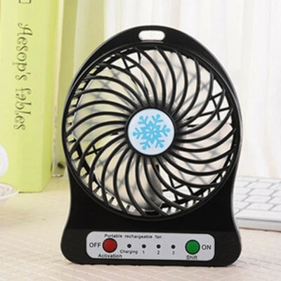 $9.97 • Buy New Black Mini Portable Rechargeable Fan USB Charging Fan Air Cooler LED A