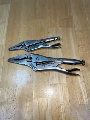 2 Piece Vise Grip Lot 6ln 6  9ln 9  Locking Needle Nose Pliers Irwin • $24.99