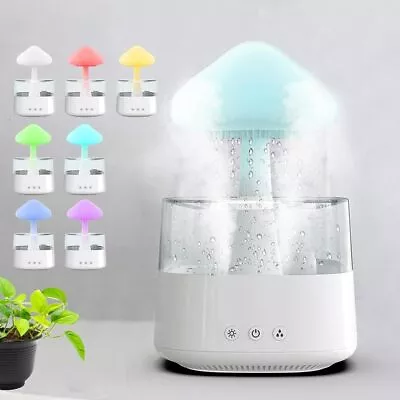 RGB Rain Cloud Humidifier Water Drip Mushroom Diffuser Rain Sounds For Sleeping • £29.99