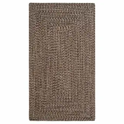 $36 • Buy Capel Rugs Worcester Dark Brown Variegated Country Rectangle Braided Area Rug 