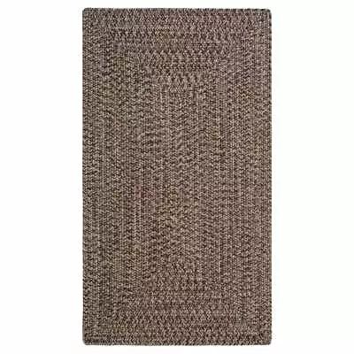 $36 • Buy Capel Rugs Worcester Dark Brown Variegated Country Rectangle Braided Area Rug 