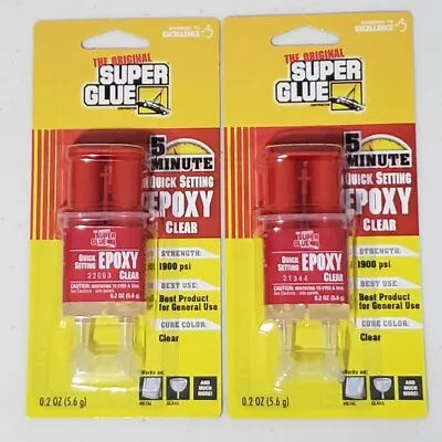SET OF 2 The Original Super Glue 5 Min Quick Setting Epoxy 1900 PSI Strength • $7.50