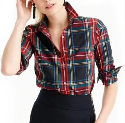 J.CREW Size 12 Slim Perfect Button Down Shirt Stewart TARTAN PLAID Women’s • $19.95