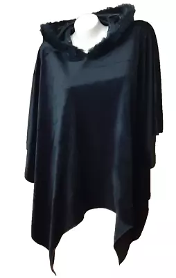 Spirit Halloween Cosplay Costume Black Velvet Hooded Cape  Adult One Size • $20