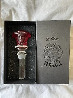 New Versace Rosenthal Amber Austrian Crystal Medusa Wine Bottle Stopper With Box • $85