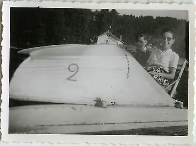 Antique Photo - Vintage Snapshot - Funny Lake GÉrardmer Pedal - Pedal Boat 1947 • $10.82