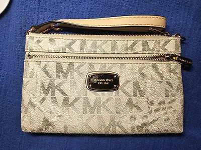 MICHAEL KORS Logo Wristlet Hand Bag Purse Color Cream • $45