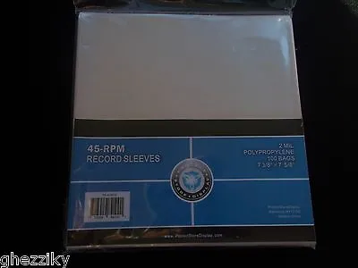 100 Clear Plastic 7  (45 Rpm) Vinyl Record Album Sleeves Bags Outersleeves • $10.95