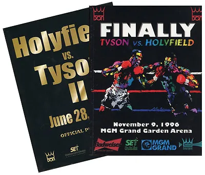 1996-7 Mike Tyson Vs. Evander Holyfield I & II - Onsite Boxing Fight Program (2) • $35.95
