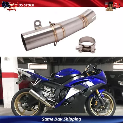 Motorcycle For Yamaha R6 YZF-R6 2006-2016 Slip-On Mid Link Pipe Exhaust System • $58.88