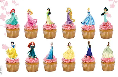£2.95 • Buy 24 DISNEY PRINCESS STAND UP EDIBLE CAKE TOPPERS QUALITY WAFER CARD (uncut)