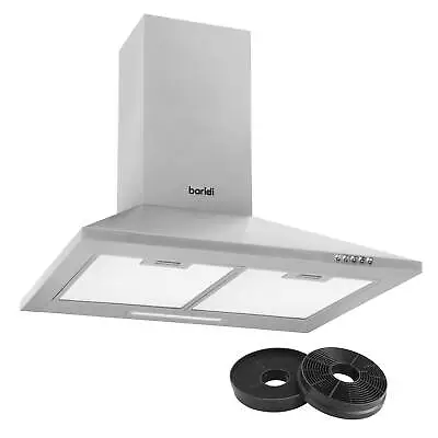 Cooker Hood & Carbon Filters Chimney Style 60cm - Stainless Steel • £83.98